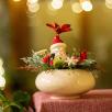 Medium Christmas Centerpiece with Snowman - Red