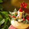 Medium Christmas Centerpiece with Snowman - Red