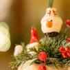 Christmas Centerpiece with Snowhead - Red