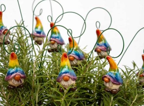 Szivárvány manó kerámia figura – kézzel készült